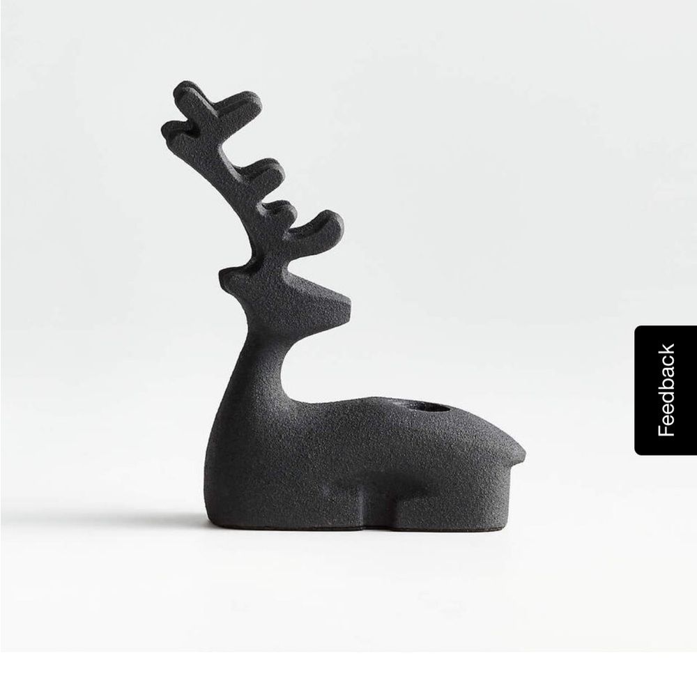 Crate & Barrel Black Reindeer Figurine